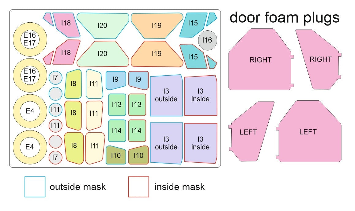 Omask 54101 1/48 DHC-2 Beaver / L-20A / U-6A Double Sided Mask and Door Foam Plugs (for Dora Wings) 1/48 – image 4
